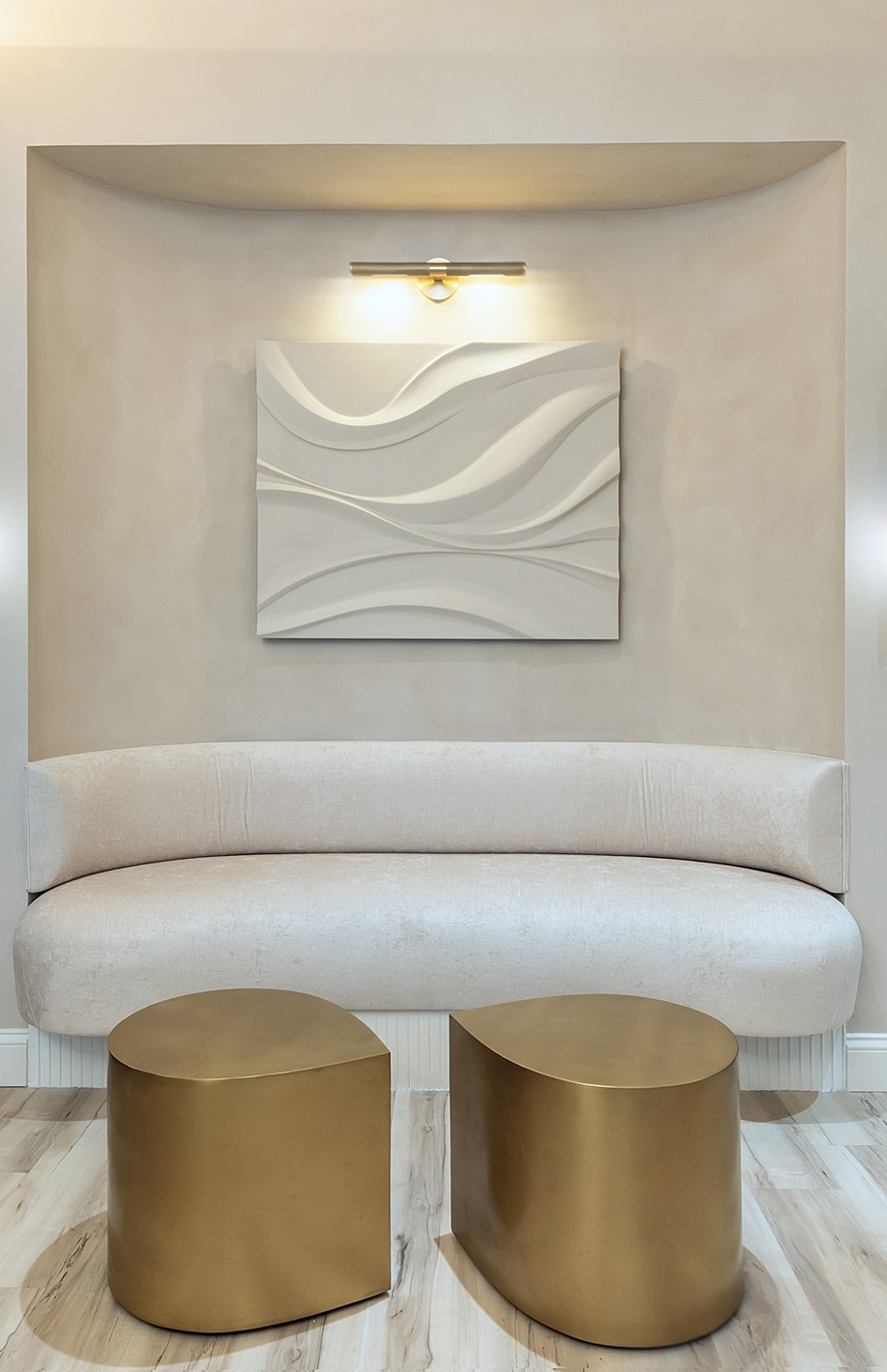 Modern beauty treatment room with stylish decor.