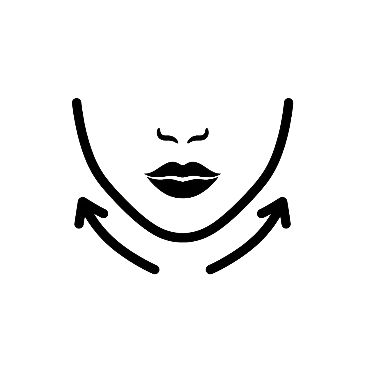 Face illustration with upward arrows for lifting.