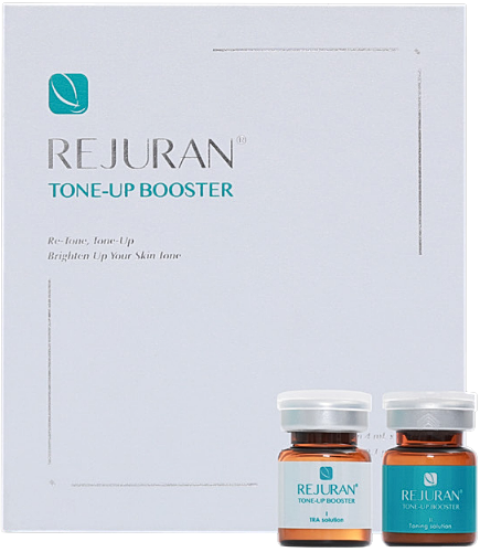 Rejuran Tone-Up Booster skin treatment packaging.